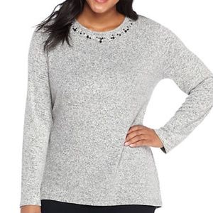 NWT The Limited Embellished Neck Top 3X